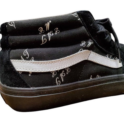 Vans Supreme 15AW SK8 Mid Black White High-Top Size 29.5