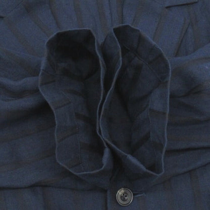 Robes&Confections Stripe Linen Single Coat Navy Size 2