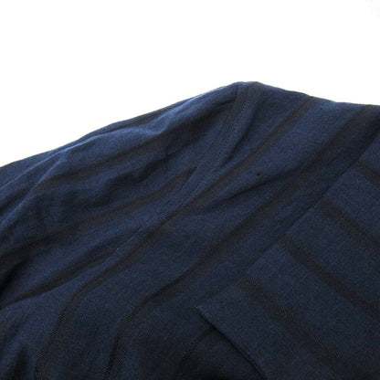 Robes&Confections Stripe Linen Single Coat Navy Size 2