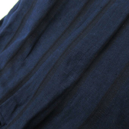 Robes&Confections Stripe Linen Single Coat Navy Size 2
