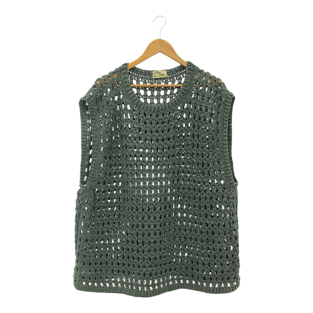 Niche. MacMahon Knitting Mills Cotton Low Vest Green Knit Size F