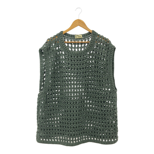 Niche. MacMahon Knitting Mills Cotton Low Vest Green Knit Size F