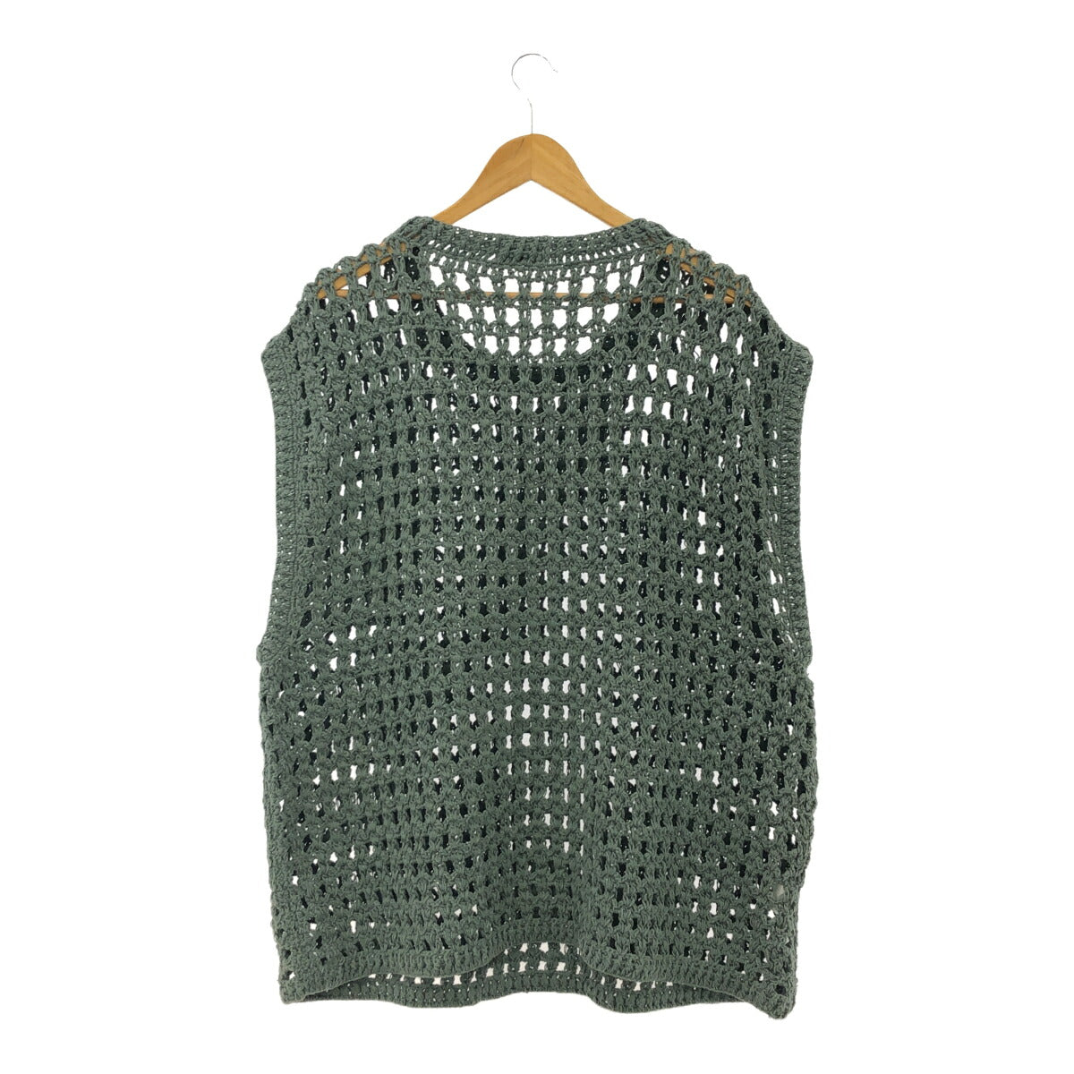 Niche. MacMahon Knitting Mills Cotton Low Vest Green Knit Size F