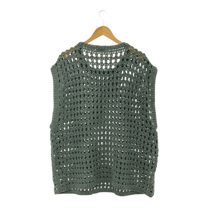 Niche. MacMahon Knitting Mills Cotton Low Vest Green Knit Size F