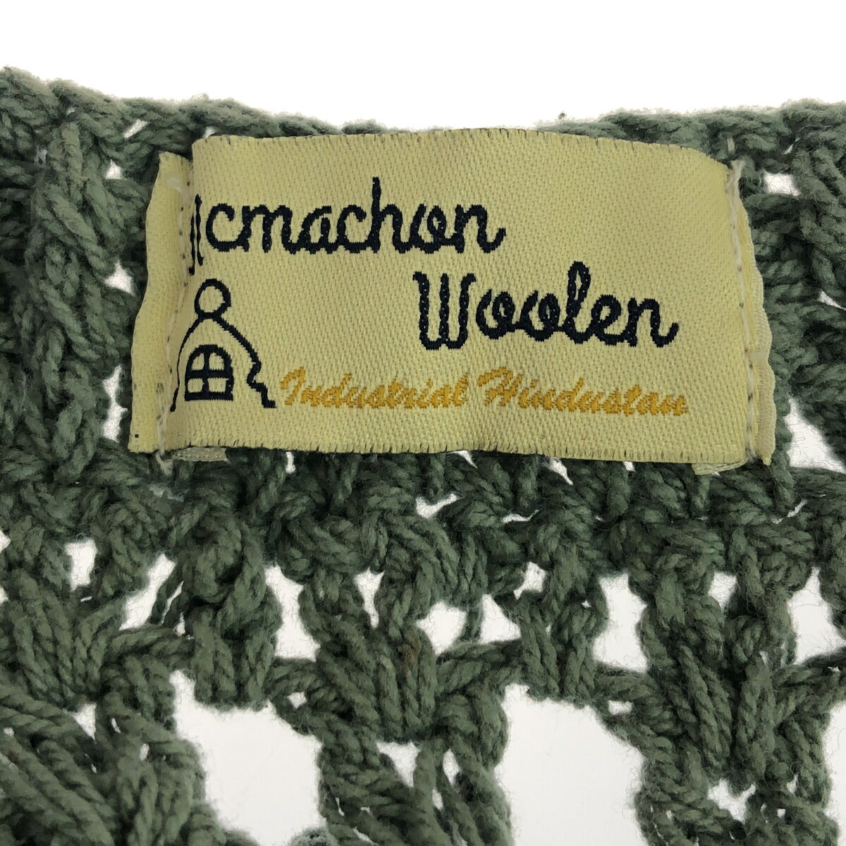 Niche. MacMahon Knitting Mills Cotton Low Vest Green Knit Size F