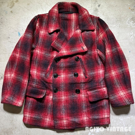 Vintage SPORTCLAD 40s Red Ombre Check Double-breasted Size M