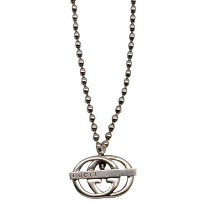 Gucci GG Bar Ball Chain Necklace Sterling