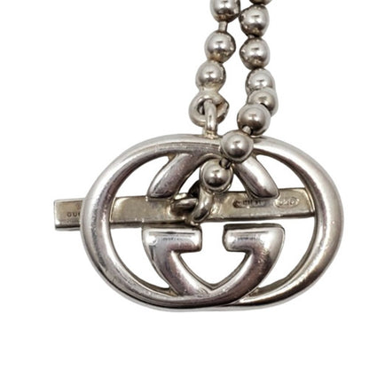 Gucci GG Bar Ball Chain Necklace Sterling