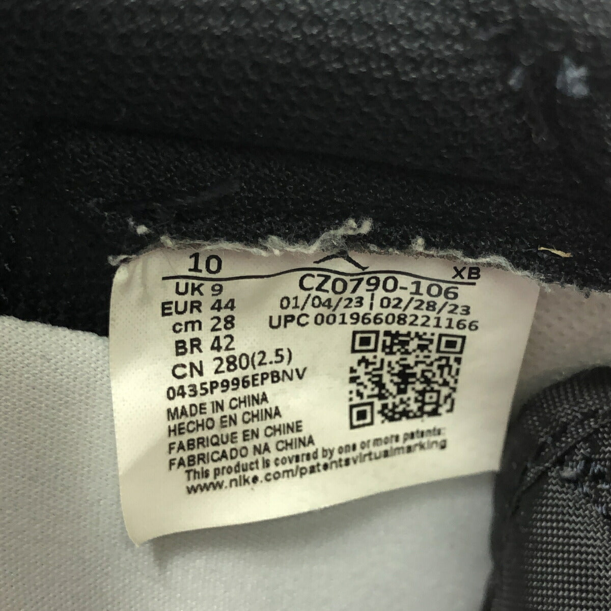 Nike AIR JORDAN 1 RETRO LOW OG BLACK TOE Sneakers Size 28cm