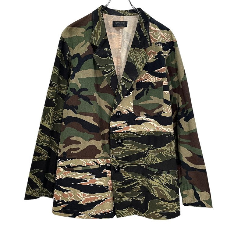 S'YTE Yohji Yamamoto 20SS Camo Patchwork Blazer Green Size 2