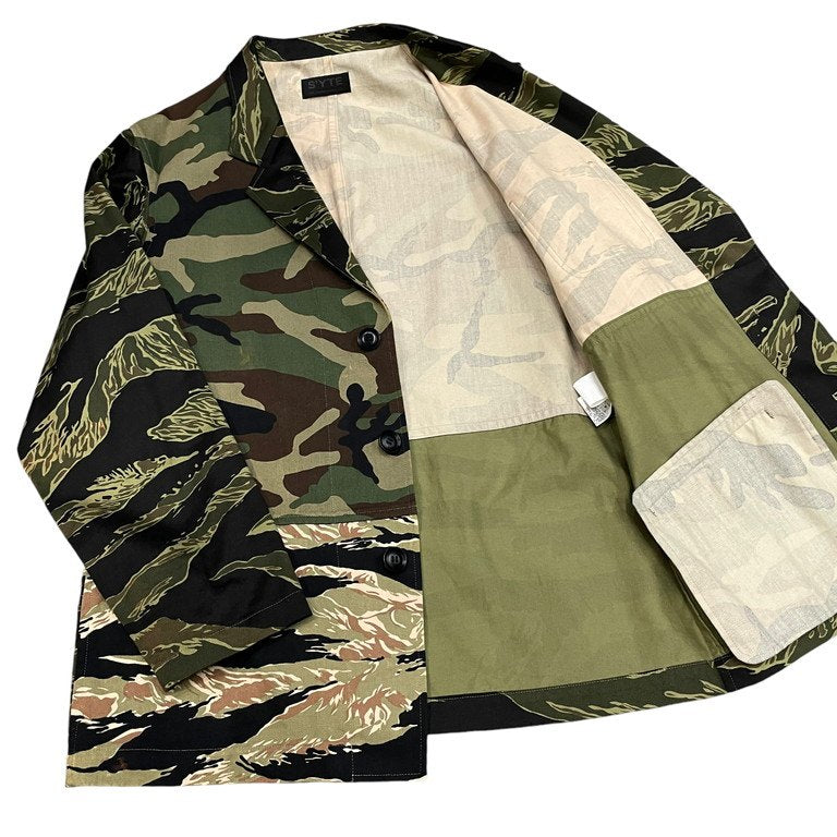 S'YTE Yohji Yamamoto 20SS Camo Patchwork Blazer Green Size 2