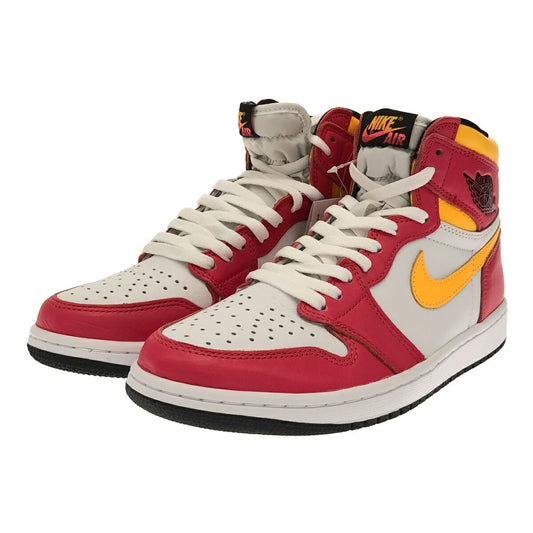 Nike Air Jordan 1 High OG Light Fusion Red Sneakers Size 27