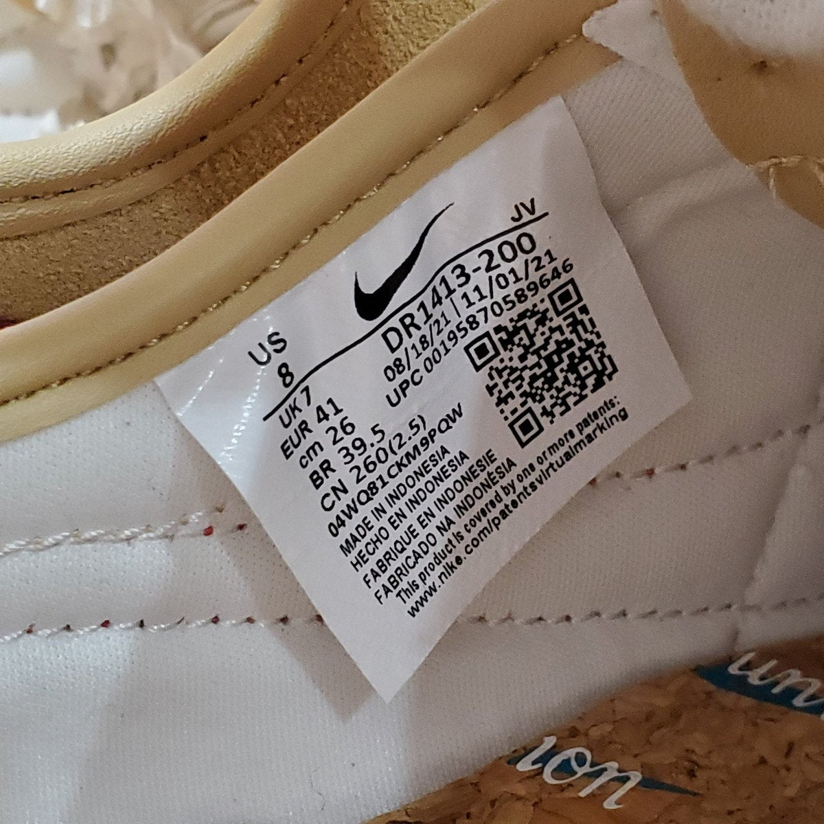 NIKE x UNION LA Cortez SP Sesame Low-Top Sneakers Size 26