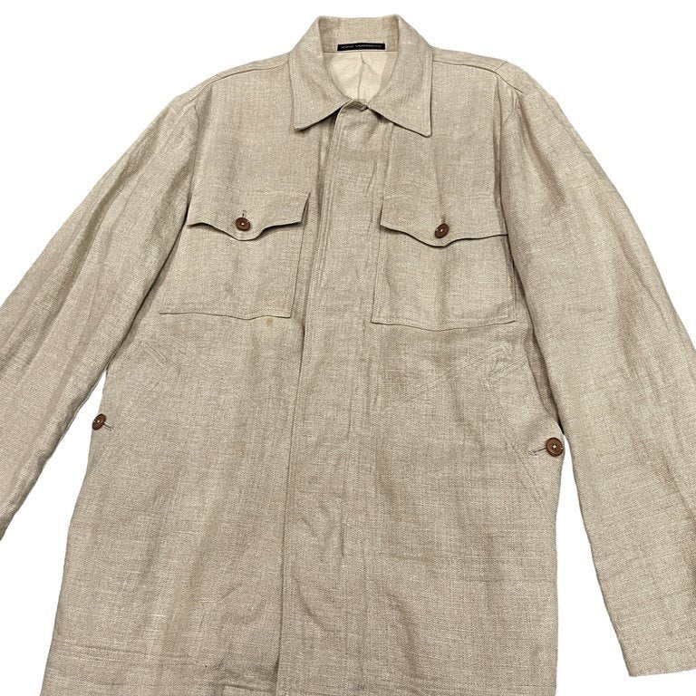 Y's for men Archive Back Shirring Linen Zip Jacket Size 3