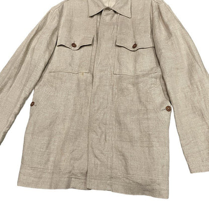 Y's for men Archive Back Shirring Linen Zip Jacket Size 3