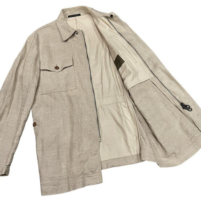 Y's for men Archive Back Shirring Linen Zip Jacket Size 3