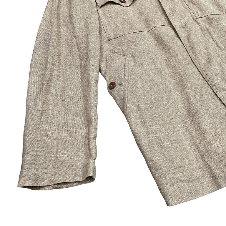 Y's for men Archive Back Shirring Linen Zip Jacket Size 3