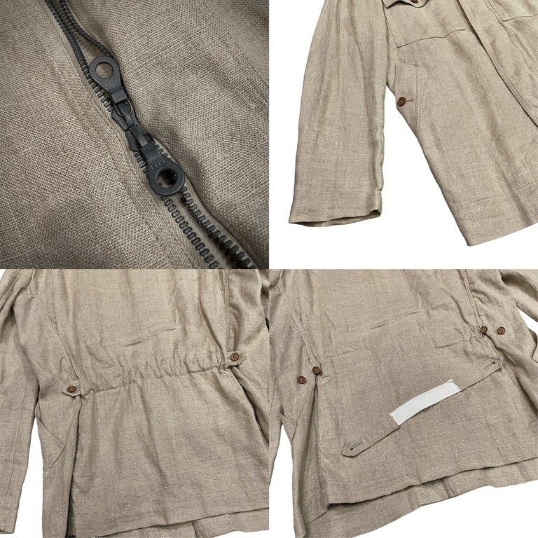 Y's for men Archive Back Shirring Linen Zip Jacket Size 3