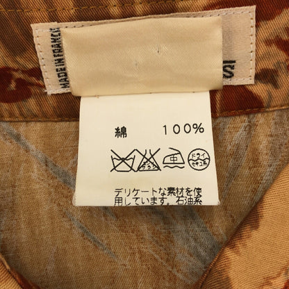 HERMES Lion Animal Print Shirt Jacket Brown Size 42