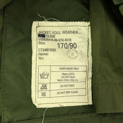 Royal Air Force 70s RAF Foul Weather Nylon Jacket Size 170