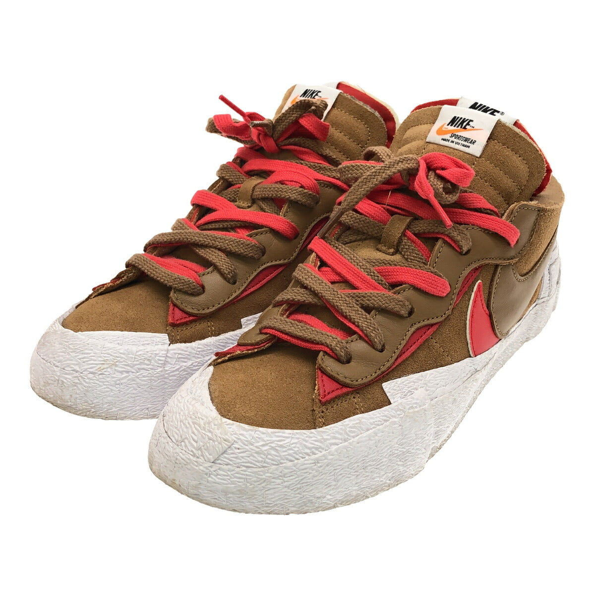 NIKE 21SS x Sacai Blazer Low British Tan Sneakers Size 28.0