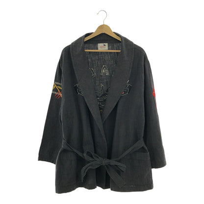 GANGSTER VILLE Embroidered Souvenir Coat Dark Gray Size L