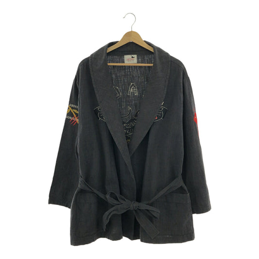 GANGSTER VILLE Embroidered Souvenir Coat Dark Gray Size L