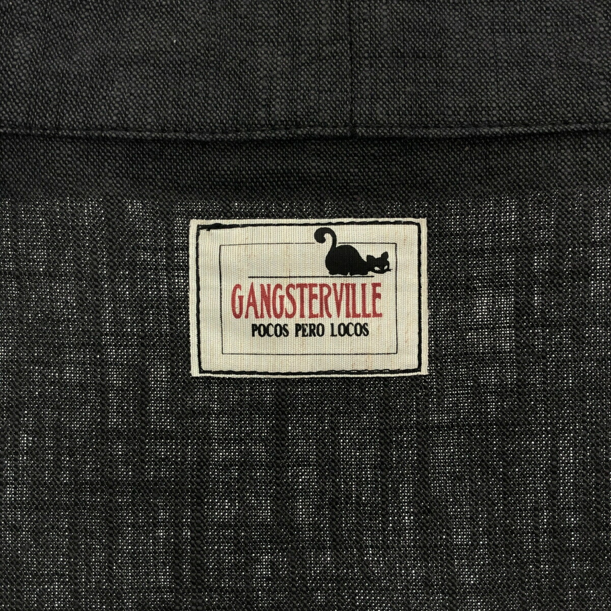 GANGSTER VILLE Embroidered Souvenir Coat Dark Gray Size L
