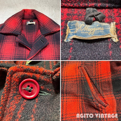 Sears 40s J.C.Higgins Red Ombre Wool Hunting Coat Size L