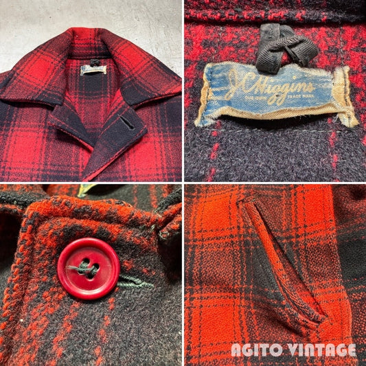 Sears 40s J.C.Higgins Red Ombre Wool Hunting Coat Size L