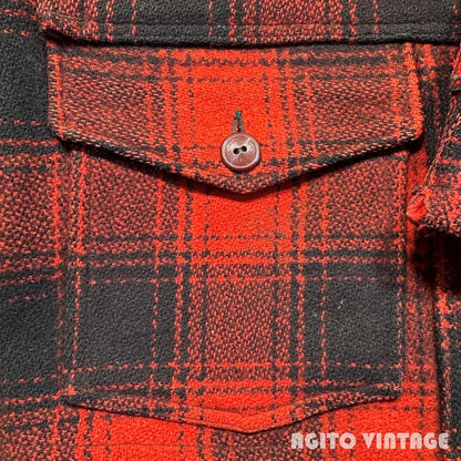 Sears 40s J.C.Higgins Red Ombre Wool Hunting Coat Size L
