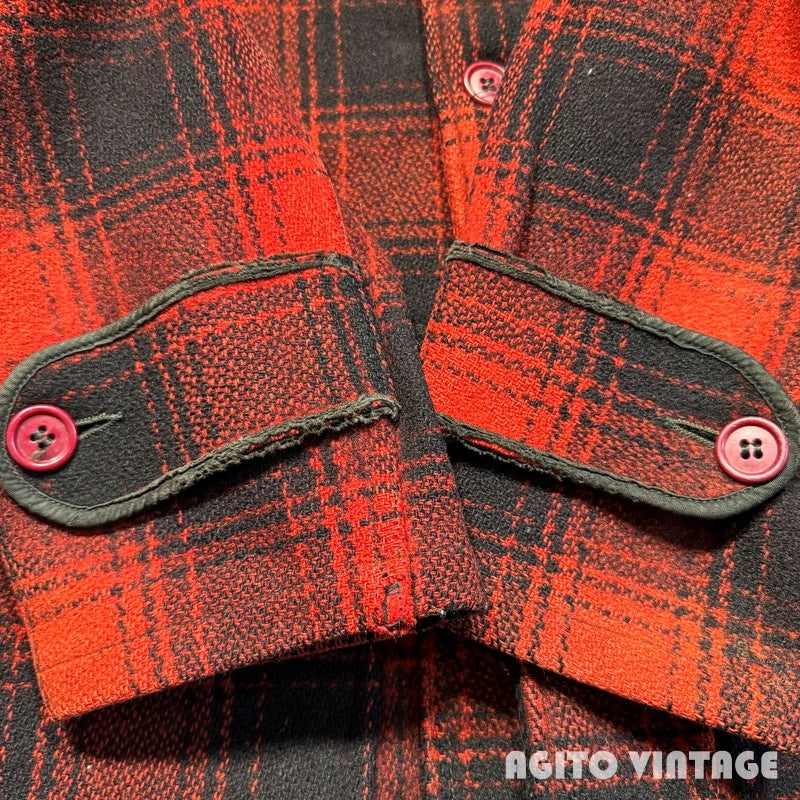 Sears 40s J.C.Higgins Red Ombre Wool Hunting Coat Size L