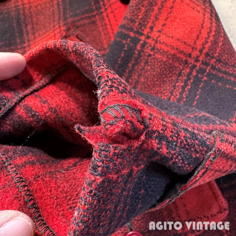Sears 40s J.C.Higgins Red Ombre Wool Hunting Coat Size L