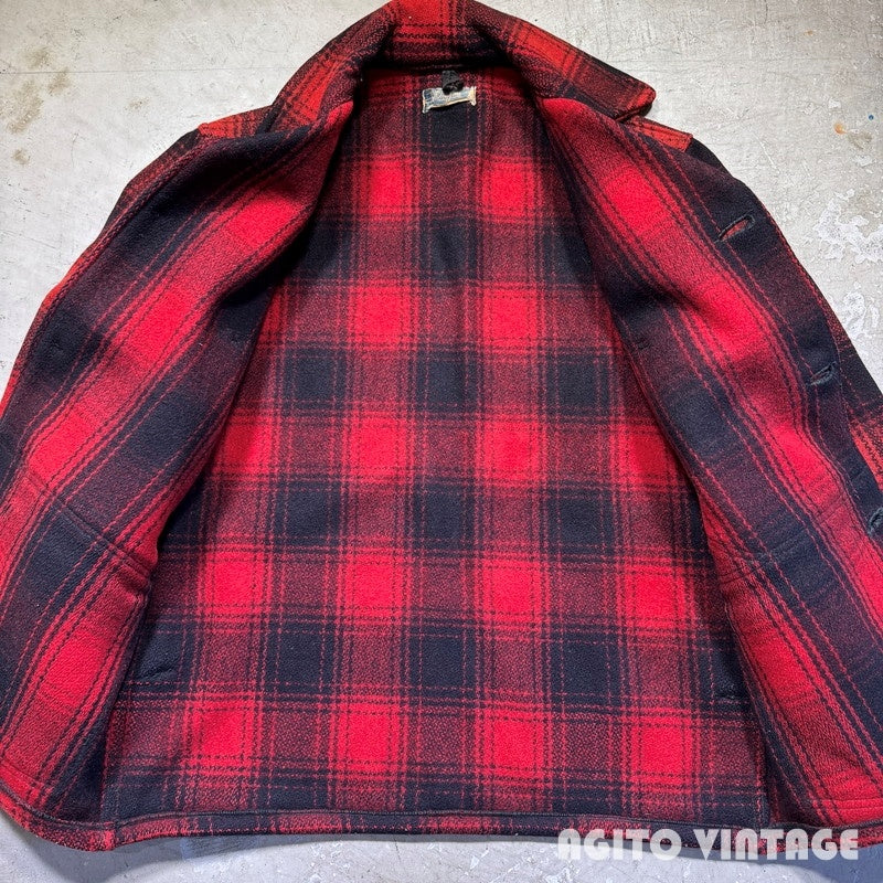 Sears 40s J.C.Higgins Red Ombre Wool Hunting Coat Size L