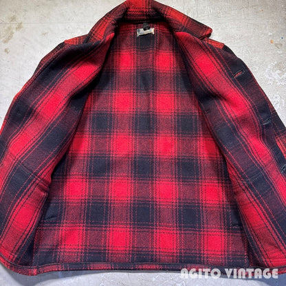 Sears 40s J.C.Higgins Red Ombre Wool Hunting Coat Size L