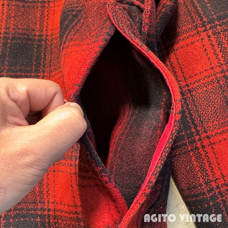 Sears 40s J.C.Higgins Red Ombre Wool Hunting Coat Size L