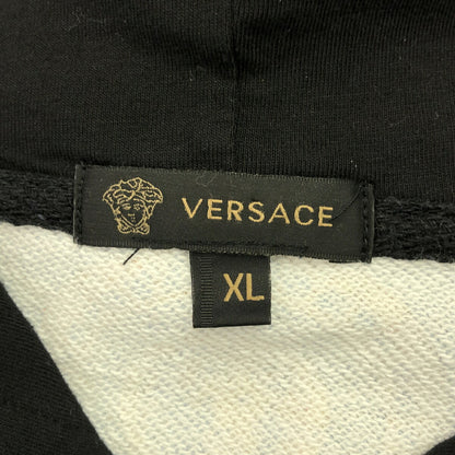 Versace Black Patterned Cotton Hoodie Size XL