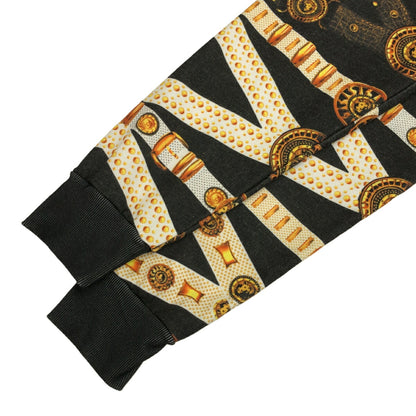 Versace Black Patterned Cotton Hoodie Size XL