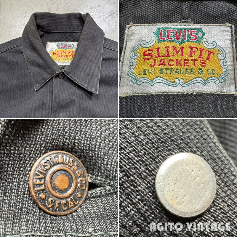 Levi's 60s Slim Fit Big E Black Pique Jacket Size S