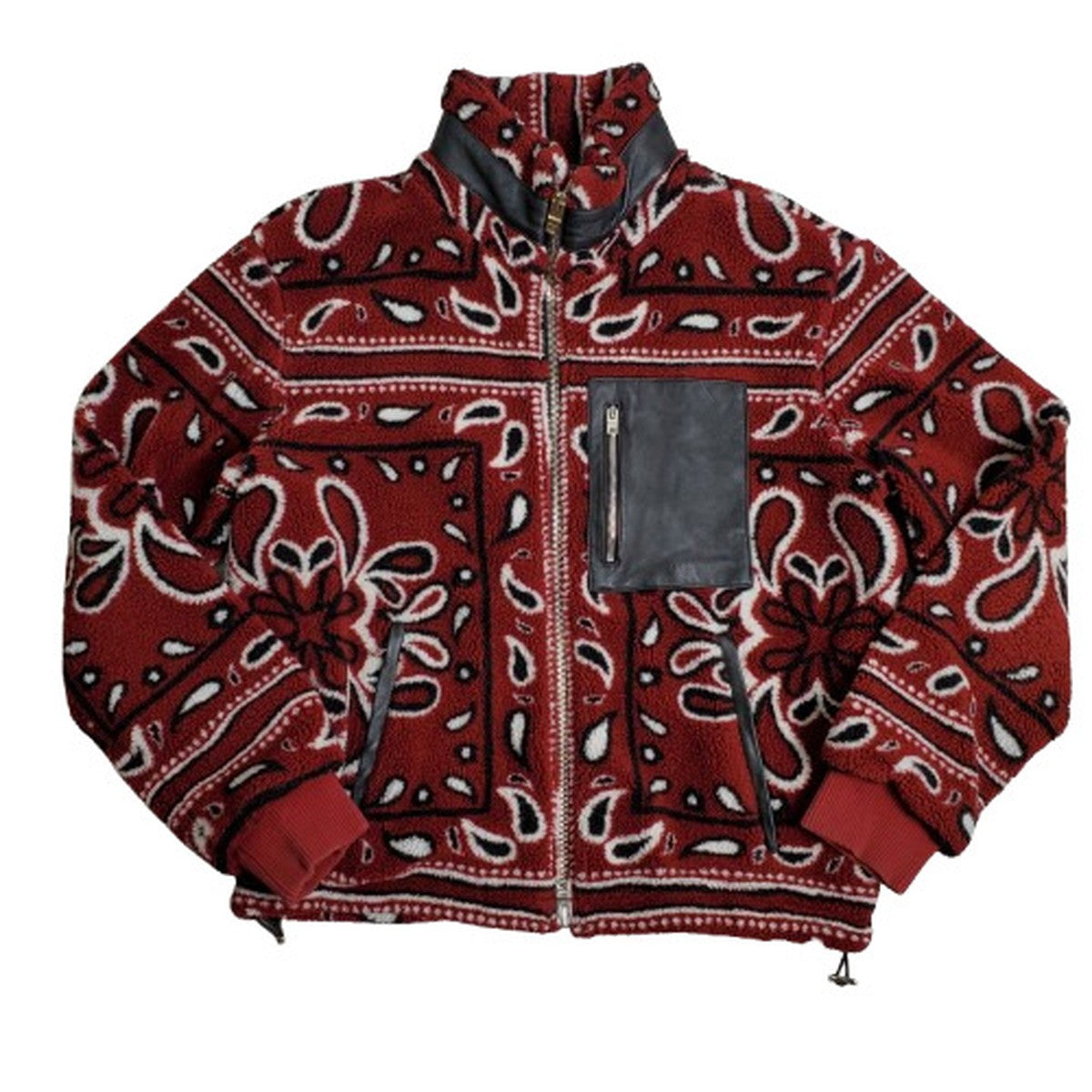 Vintage Printed Bandana Polar Fleece Pullover Jacket Size M
