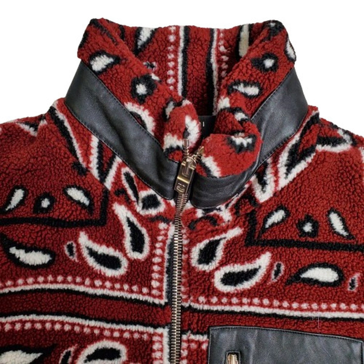 Vintage Printed Bandana Polar Fleece Pullover Jacket Size M