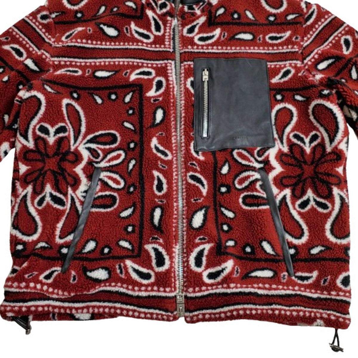 Vintage Printed Bandana Polar Fleece Pullover Jacket Size M