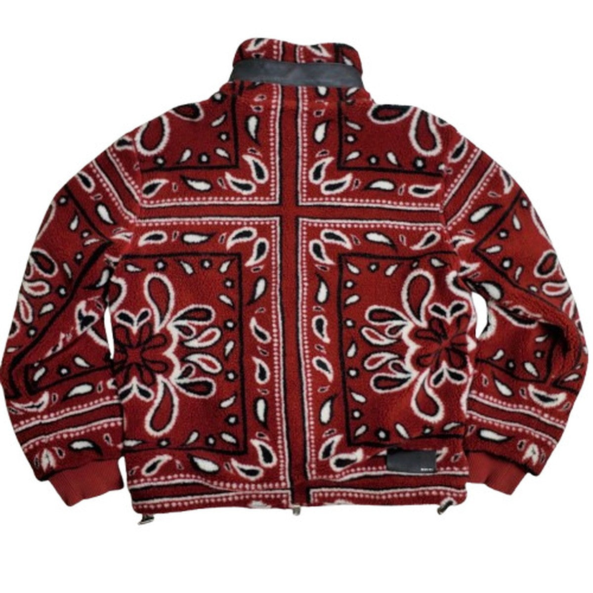 Vintage Printed Bandana Polar Fleece Pullover Jacket Size M