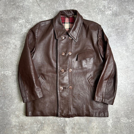 Vintage Brown Le Corbusier Leather Jacket Size XL