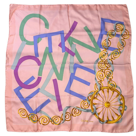 CELINE Vintage Silk All-Over Scarf Multi