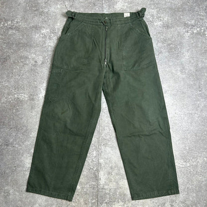 AIR FORCE 70s French Military Mechanic Cargo Pants Khaki
