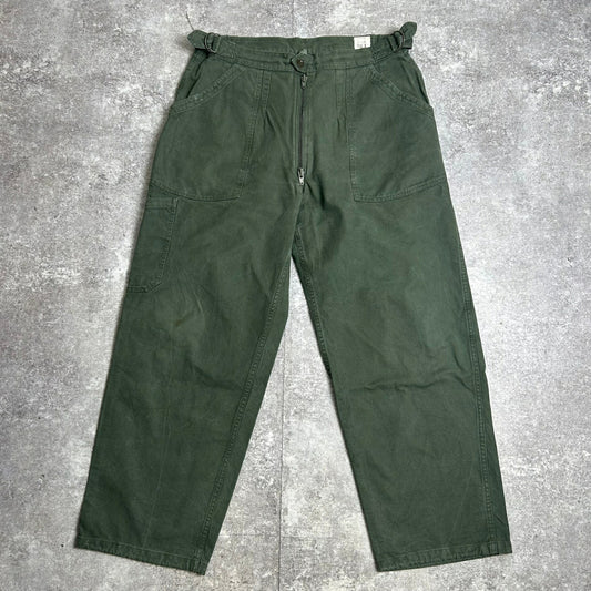 AIR FORCE 70s French Military Mechanic Cargo Pants Khaki