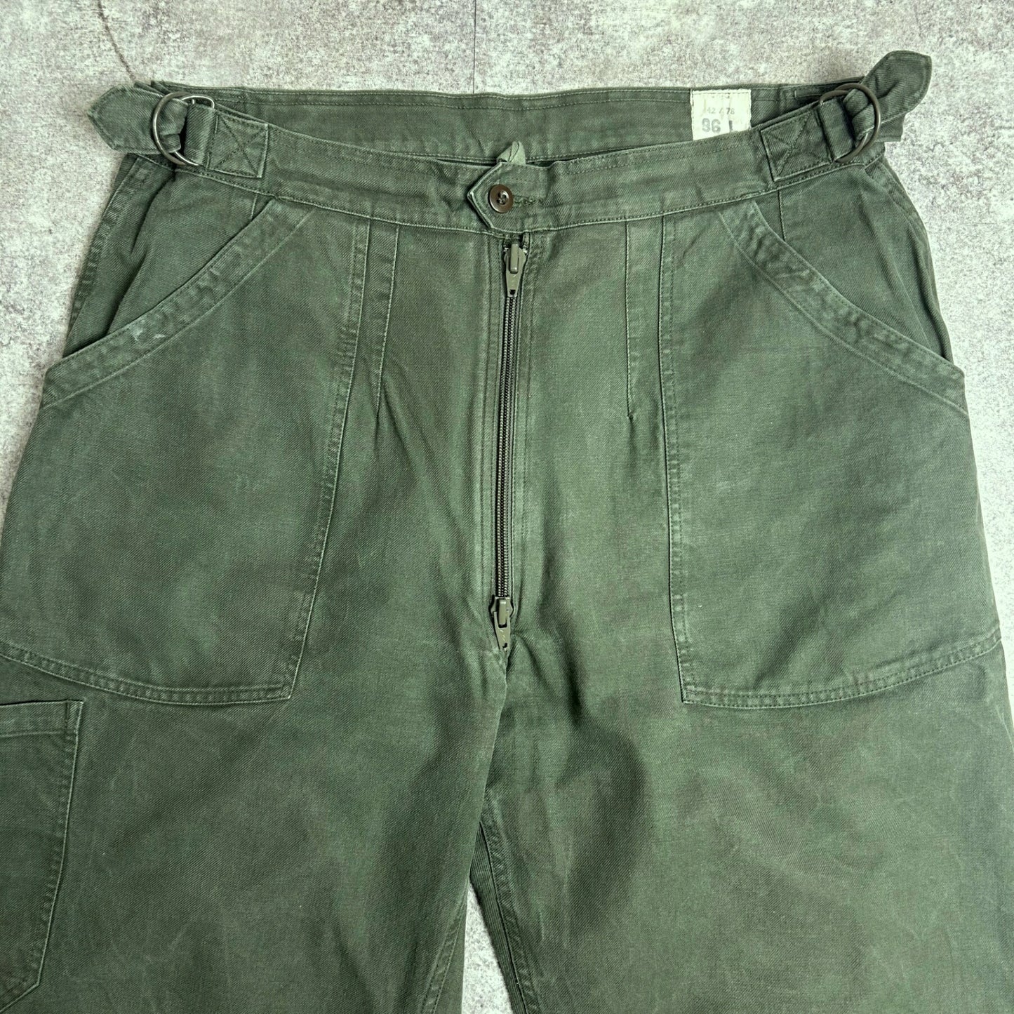 AIR FORCE 70s French Military Mechanic Cargo Pants Khaki