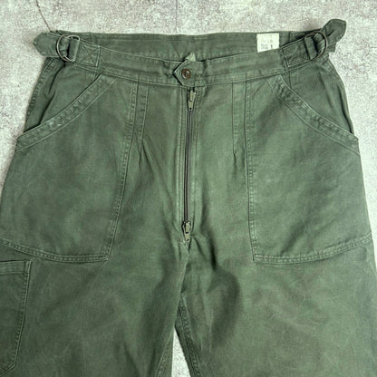 AIR FORCE 70s French Military Mechanic Cargo Pants Khaki