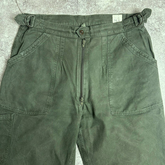 AIR FORCE 70s French Military Mechanic Cargo Pants Khaki